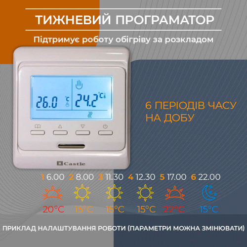 E51 Терморегулятор програмований для теплої підлоги