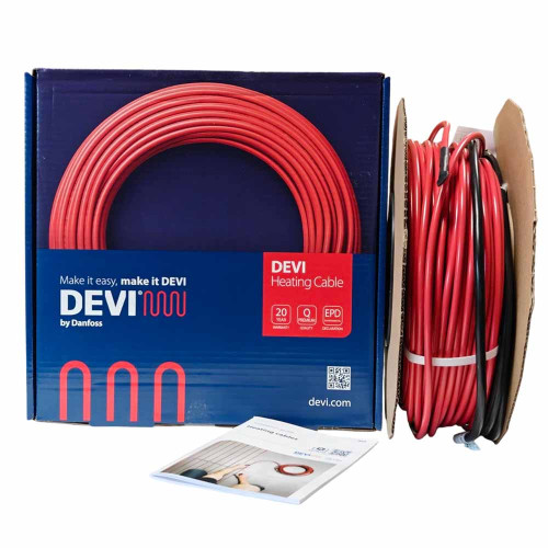 Тепла підлога нагрівальний кабель Devi 18T (18 Вт/м.п)