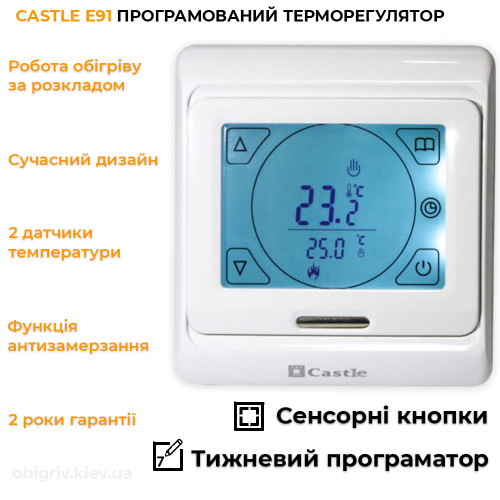 Тепла підлога під ламінат комплект з терморегулятором E91