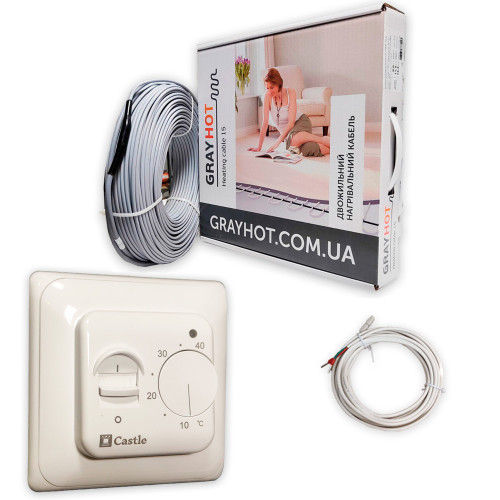 Тепла підлога нагрівальний кабель GrayHot 15 (15 Вт/м.п)