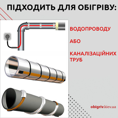 Кабель для обігріву трубопроводу Grand Meyer LTC16 SRL-16-2 відрізний 1м.