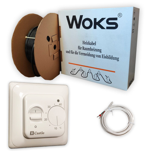 Основне опалення, Тепла підлога гріючий кабель в стяжку Woks 20T