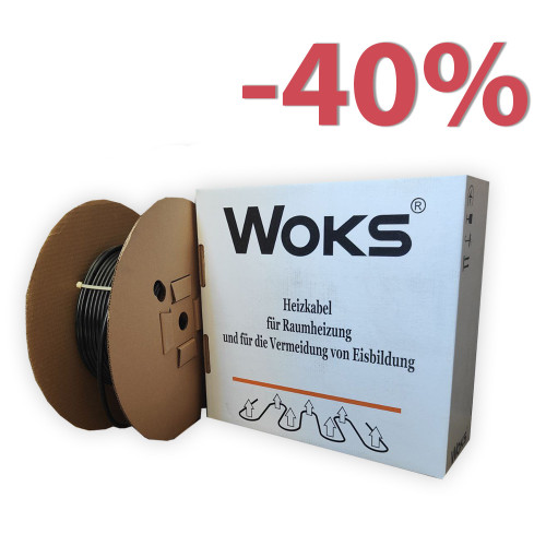 Тепла підлога кабель гріючий в стяжку Woks 20T (20 Вт/м.п)