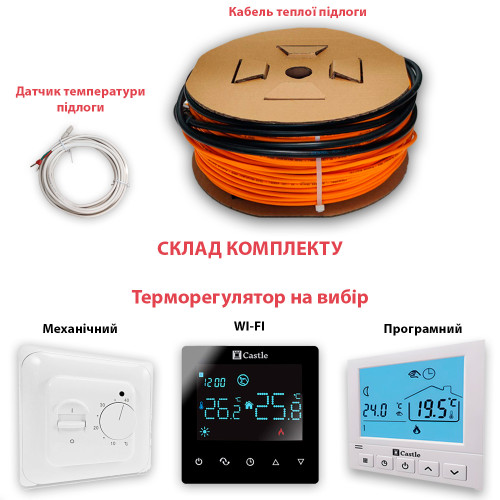 Тепла підлога гріючий кабель Woks 18 (18 Вт/м.п)