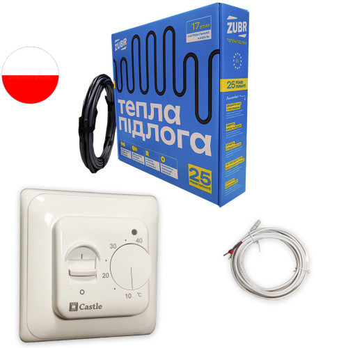 Тепла підлога нагрівальний кабель Zubr DC Cable (17 Вт/м.п)