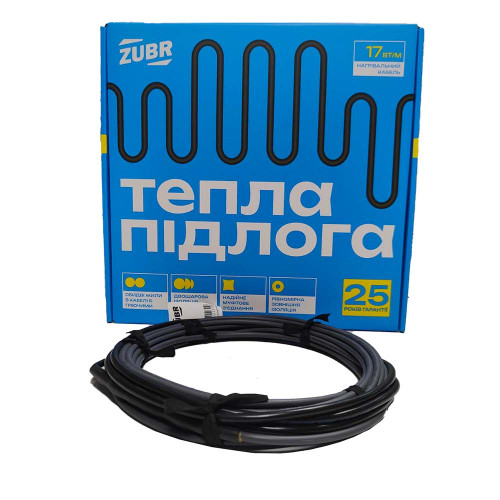 Тепла підлога нагрівальний кабель Zubr DC Cable (17 Вт/м.п)