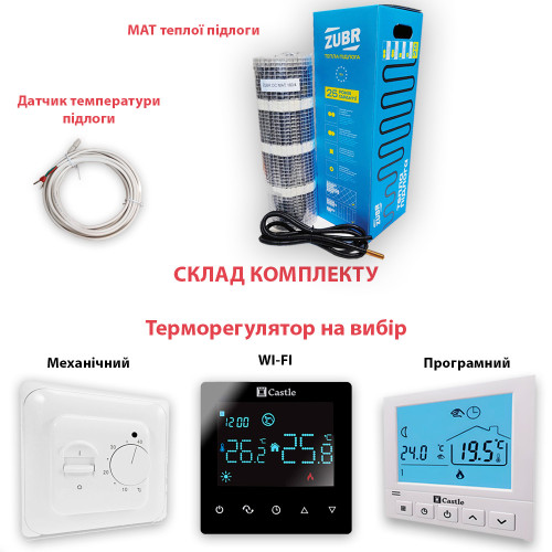 Мати теплої підлоги під плитку Zubr DC Mat 160 Вт/м2