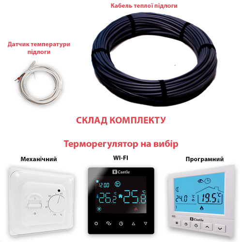 Тепла підлога нагрівальний кабель Flex EHC (17 Вт/м.п)