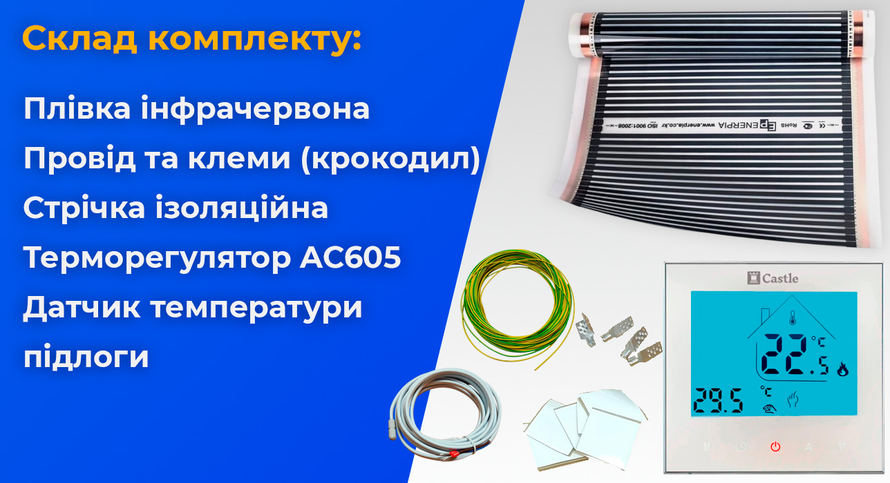 Комплект інфрачервона тепла підлога