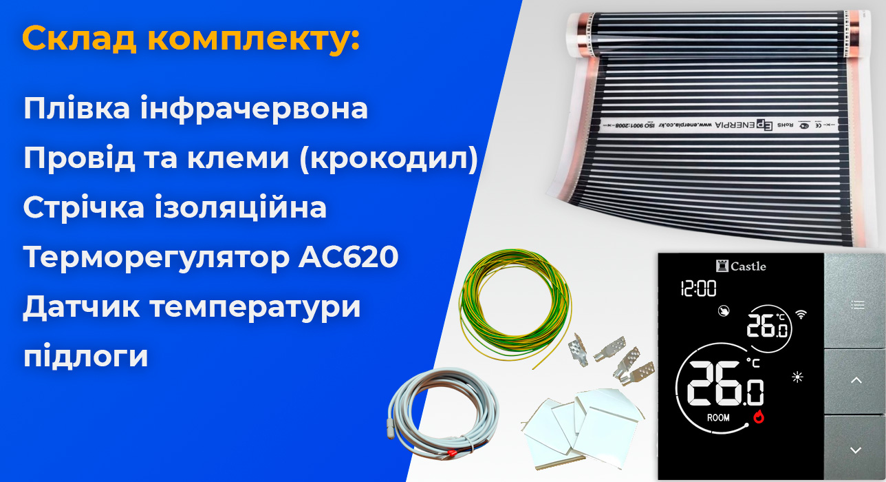Комплект інфрачервона тепла підлога