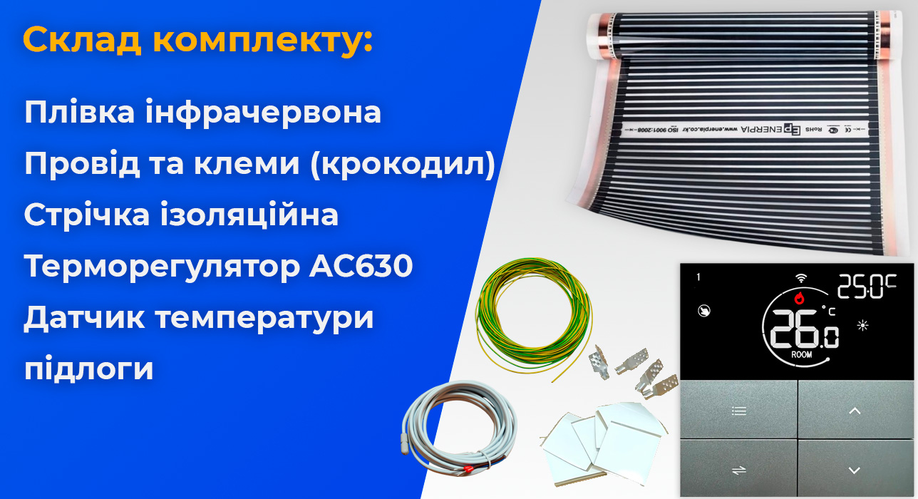 Комплект інфрачервона тепла підлога