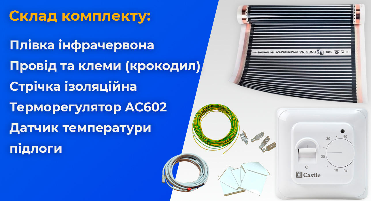 Комплект інфрачервона тепла підлога