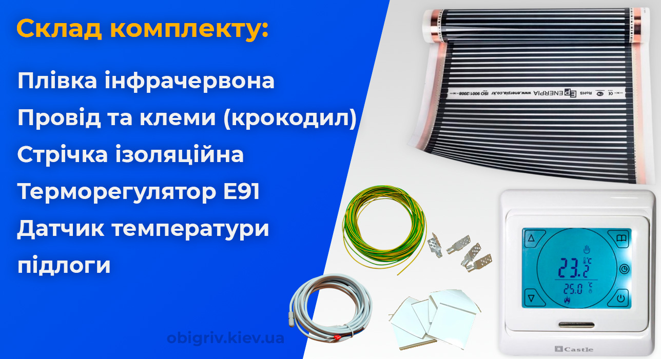 Комплект інфрачервона тепла підлога