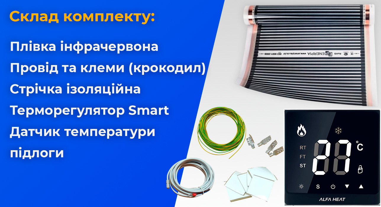 Комплект інфрачервона тепла підлога