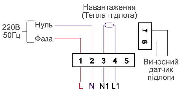 СХЕМА ПІДКЛЮЧЕННЯ терморегулятора MK-90
